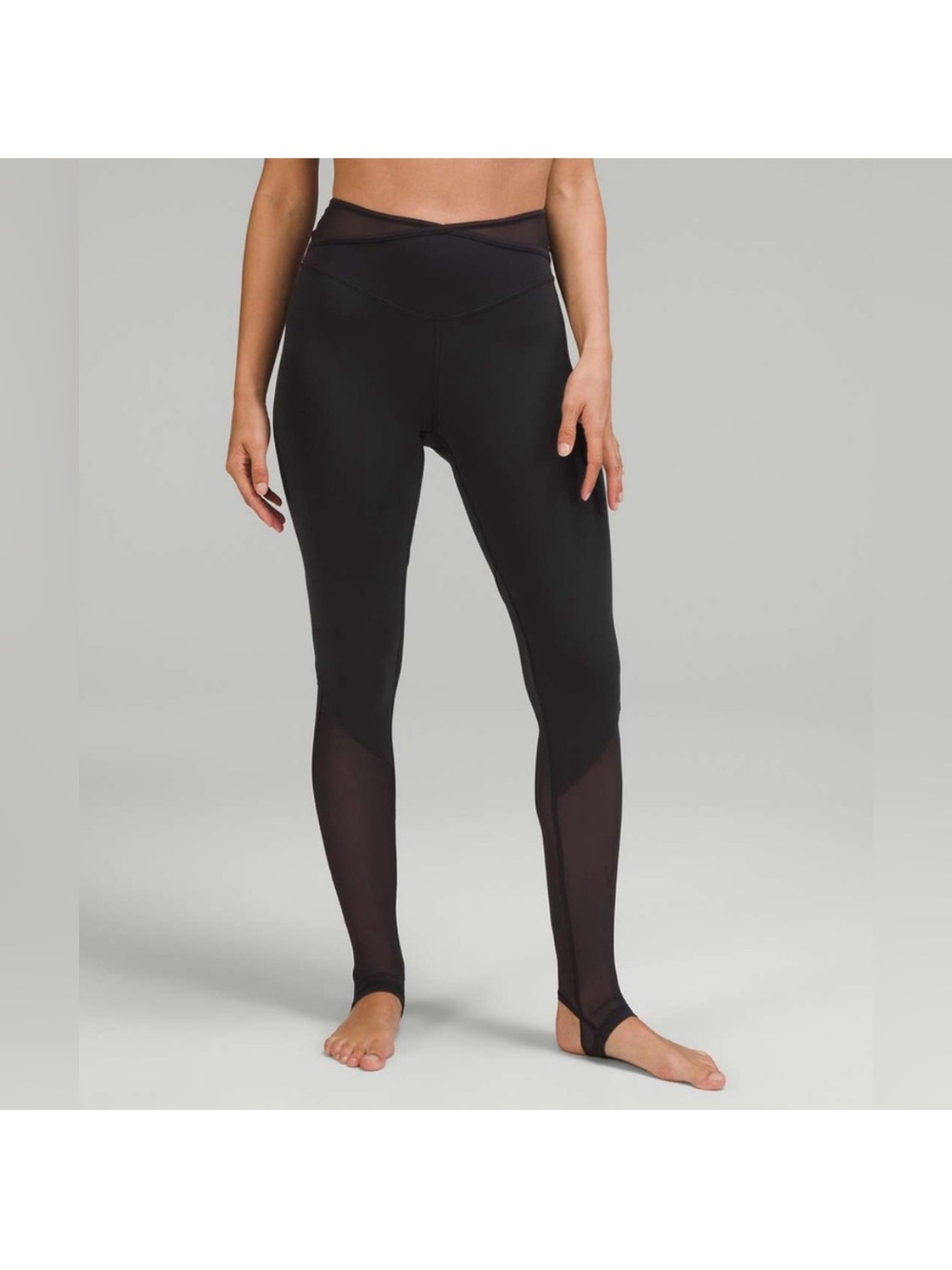 lululemon nulu criss cross mesh stirrup tight